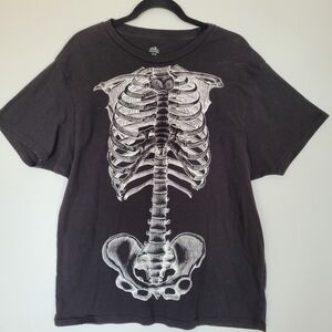CELEBRATION Graphic T Shirt Skeleton Black Size XL Bones Goth Halloween